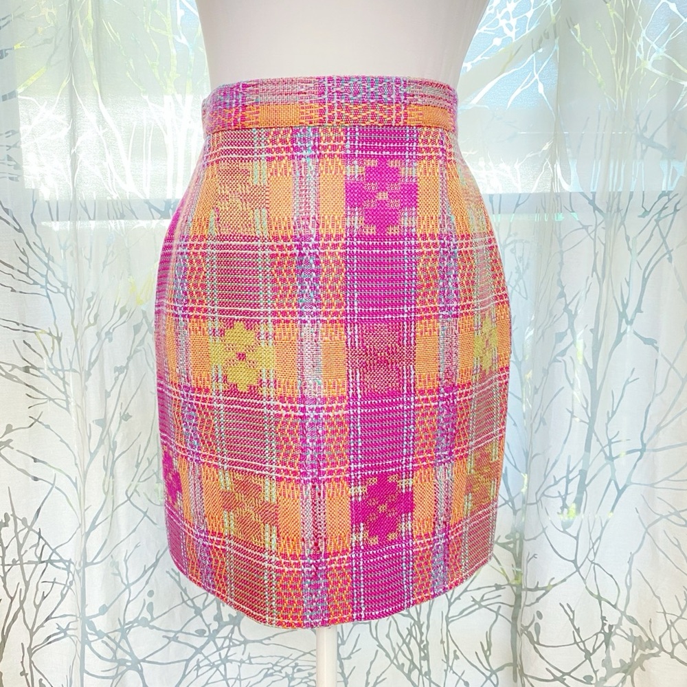 VINTAGE BAZAR CHRISTIAN LACROIX COLORFUL TWEED ZIP UP JACKET HIGH RISE SKIRT SET - Picture 3 of 16